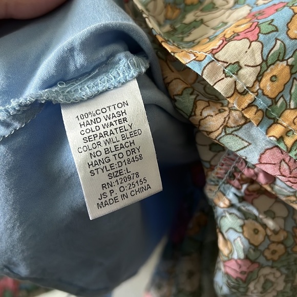 SOLD 💐 Entro floral print cotton Dress size L - Picture 8 of 10